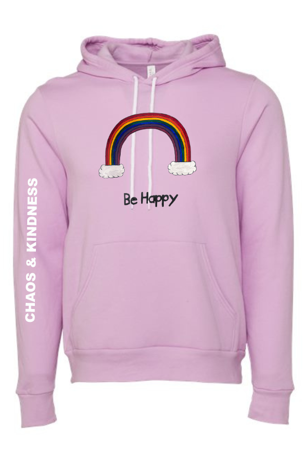 BE HAPPY RAINBOW HOODIE