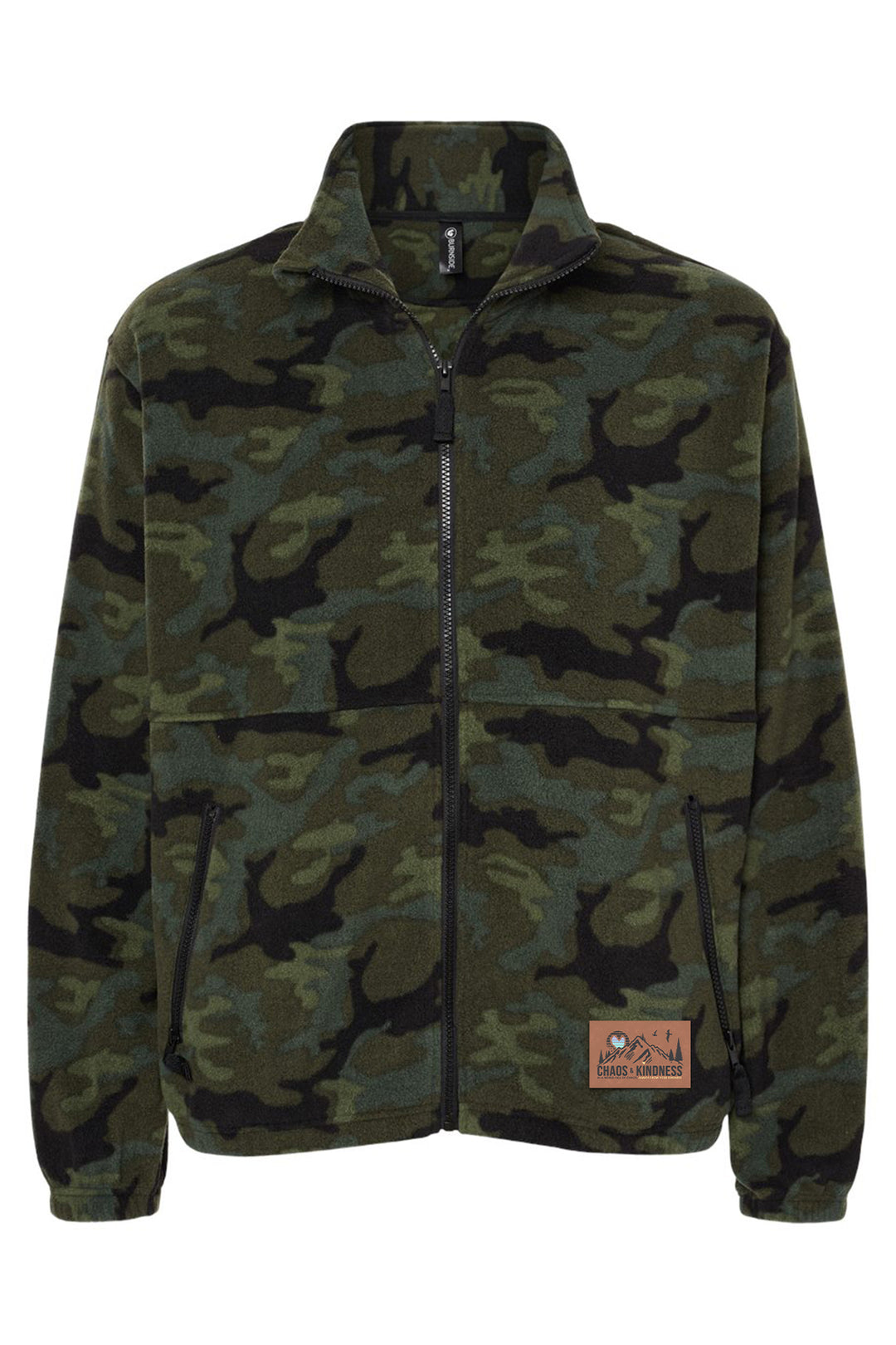 GREEN CAMO FLEECE ZIP JACKET