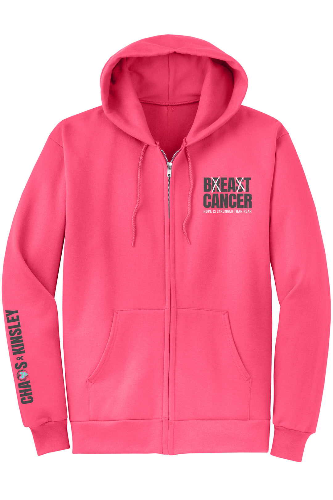 BREAST CANCER AWARENESS ZIP HOODIE