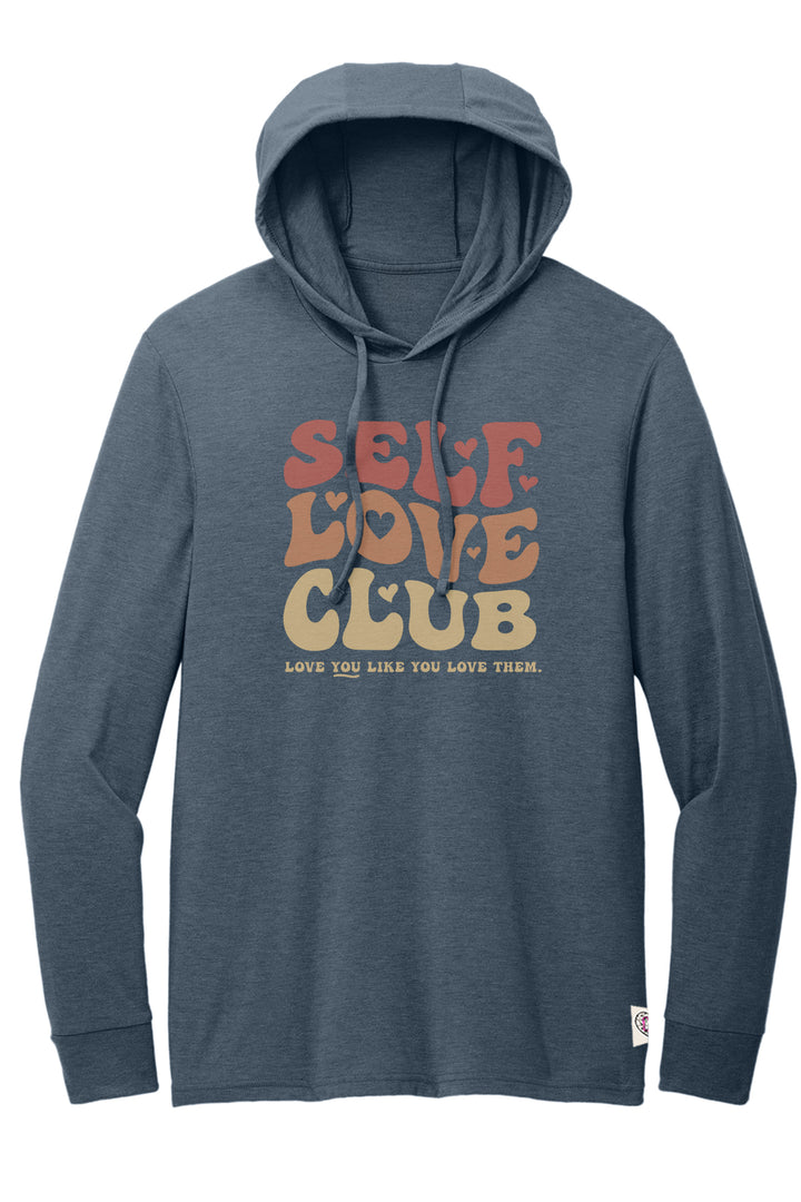 SELF LOVE CLUB HOODED LONG SLEEVE — REBEL BLUE