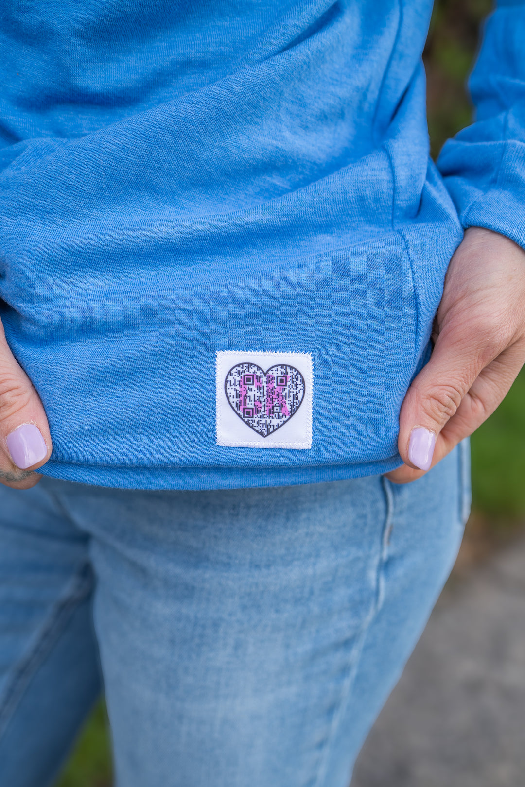 SELF LOVE CLUB HOODED LONG SLEEVE — AZURE